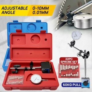 0-10mm Dial Indicator Gauge With Magnetic Base 60KG Pull 22 Indicator Point Set - Picture 1 of 13