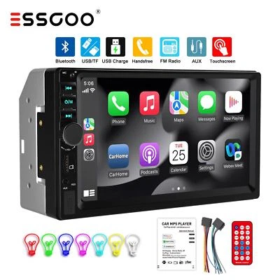 7" Carplay Autoradio Android Auto Bluetooth USB Doppio 2 DIN Schermo tattile HD - Immagine 1 di 4