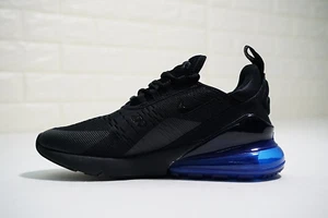 Nike Air Max 270 Black Blue Men's Air Cushion Sneaker Free Shipping Size 10 - Picture 1 of 5