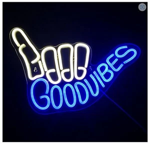 Good Vibes Leuchtreklame - Licht für Wanddeko - Good Vibes Only Hand Leuchtreklamen - Bild 1 von 4