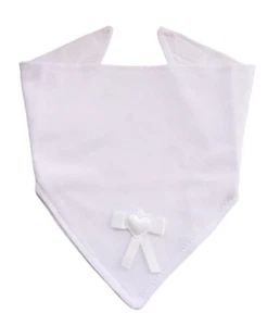 Pañuelo para el cuello de bebé pañuelo triangular blanco bautizo festivo pañuelo para bebé pañuelo para babero babero - Imagen 1 de 2