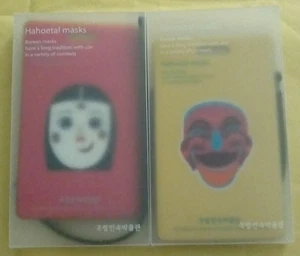 2 National Museum Goods (Korea) Hahoetal Masks Luggage Tags - Yangban And Kaksi - Picture 1 of 3