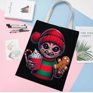 Borsa natalizia Freddy Krueger Nightmare on Elm St stampa su 2 lati 14 x 18 - Foto 1 di 4