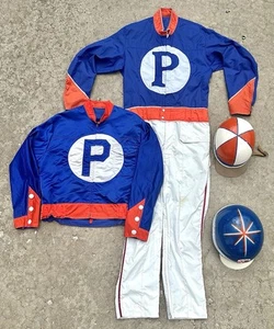 Imbracatura equestre vintage anni 60/70 corse cavalli fantino seta e caschi - Foto 1 di 20