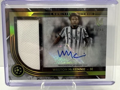 2022-23 Topps UEFA Museum Weston McKennie Momentous Materials Auto Gold 38/50 - Image 1 of 4