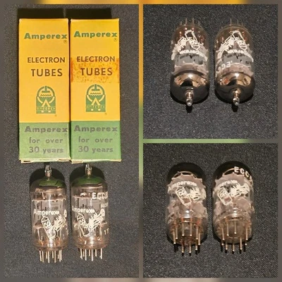 AMPEREX 12AX7 ECC83 BUGLE BOY 1964 LEGENDARIA CLAVE DE AGUDOS JUEGO PERFECTO COMBINADO NUEVO EN CAJA Foto 1 de 4