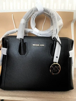 Michael Kors Mercer Handtasche Leder Brandneu Schwarz UVP 350£ 35s4gm9s6l MD TZ - Bild 1 von 4