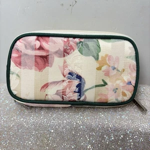 "Bolsa y organizadora/cartera de maquillaje Modella vintage beige/impresión de flores 6,5x4""" - Imagen 1 de 8