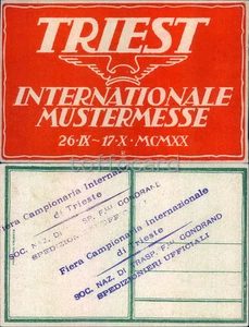 TRIESTE CITTA'-TRIEST INTERNATIONALE MUSTERMESSE 1920-D18-34 - Picture 1 of 1