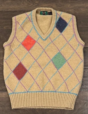 Chaleco Tejido Colores por Alexander Julian Lana Shetland Vintage Años 90 Talla Mediana Foto 1 de 4