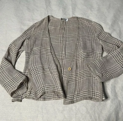 Cardigã Feminino Vintage Giorgio Armani Le Collezioni Suéter Tamanho M Geométrico - Imagem 1 de 4