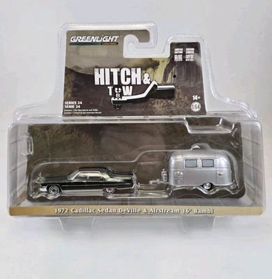 Remolque Cadillac 1972 Greenlight Hitch & Tow DeVille & Airstream Bambi  Foto 1 de 4