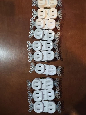 Qty 10, Pass & Seymour/Legrand 15 Amp Outlet 125 V Non Grounding Duplex WHITE - Image 1 of 4