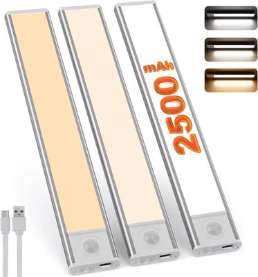 Luce LED Sottopensile Con Sensore Movimento 20CM 3 Colore 3 Modalità 2500Mah USB - Immagine 1 di 4