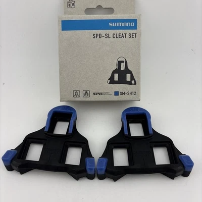 Genuine Shimano SPD-SL SM-SH12 Road Cleat Replacement Cleats fixed 2° Blue - Image 1 of 4