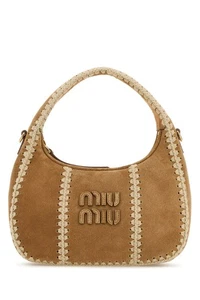 MIU MIU Beige Brown Suede Top Handle Bag New And Authentic - Picture 1 of 4