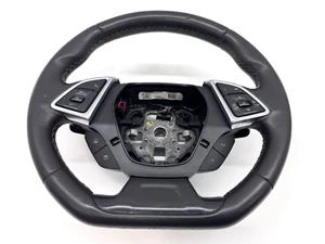 2016β2019 CHEVROLET CAMARO STEERING WHEEL LEATHER JET BLACK W/ PADDLE SHIFTERS - Picture 1 of 16