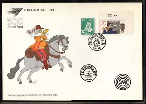 Cubierta Alemania Occidental, 1990. 500 años de servicios postales, matasellos raros cubierta C Ser. - Imagen 1 de 2