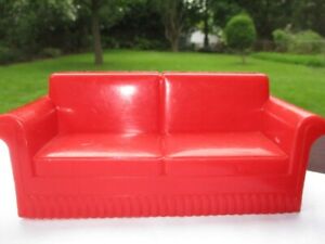 MID CENTURY SOFA COUCH RED MARX TOY DOLLHOUSE FURNITURE