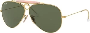 Neue Ray Ban Sonnenbrille NEU AVIATOR SHOOTER RB3138 001 GOLD/GRÜNE GLÄSER 62 MM - Bild 1 von 2