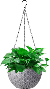 10.2 Inch Dual-Pots Design Hanging Basket Planters Self-Watering Indoor Outdoor - Picture 1 of 5