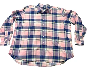Polo Ralph Lauren Mens Plaid Button Down Size 2XB Big Easter Blue Pink Green EUC - Picture 1 of 8