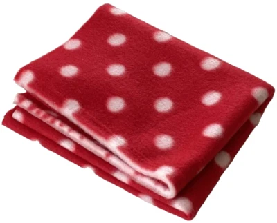 Remanente de costura artesanal de tela polar de lunares rojos blancos 30" x 18" Minnie Mouse suave Foto 1 de 4