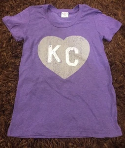 Brand New Charlie Hustle Purple T Shirt With Gray KC Heart Womens XS X-small - Picture 1 of 1