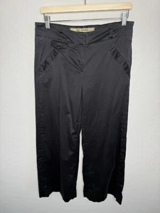 Pantalones Da Nang vintage para mujer pequeños Y2K años 2000 negros pierna ancha tiro bajo - Imagen 1 de 10
