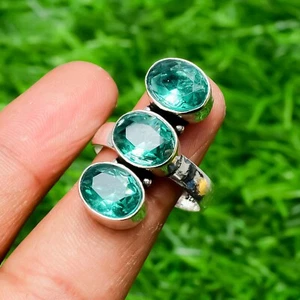 Paraiba Turmalin Edelstein 925 Sterlingsilber handgefertigter Schmuckring - Bild 1 von 5