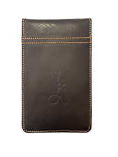 New Links & Kings Brown/Tan Premium Leather Yardage Book Holder