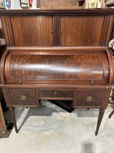Antique 18th Century Louis XVI Mahogany Roll Top Desk - Picture 1 of 7