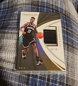 2018 Immaculate Caris LeVert game worn jersey patch relic 4/10 NETS  .. see pics