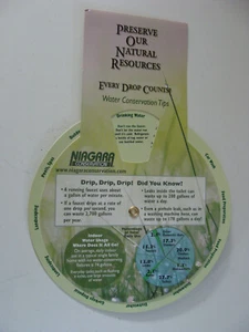 Water Conservation Tips Spin-Card Guide Preserve Our Natural Resources - Imagen 1 de 1
