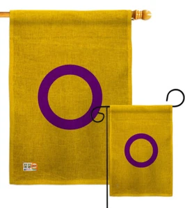 Intersex Burlap Garden Flag Support Pride Decorative Gift Yard House Banner - Picture 1 of 19
