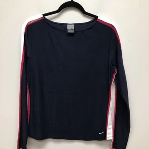 Nike Dri Fit Boys Activewear T-Shirt Blue White Stretch Crew Neck XL 16-18 - Picture 1 of 7