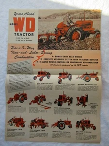 Allis-Chalmers Landtechnik WD Traktor Pflüge Mäher Pflanzgefäße Verkaufsbroschüre - Bild 1 von 5