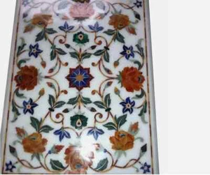 36" x 24" white Marble side Table Top Pietra dura Floral Inlay Work Home Decor - Picture 1 of 3