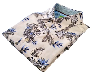 Feraud Shirt Long Sleeve Leaf Design White 100% Cotton Men's UK Size Medium M - Bild 1 von 13