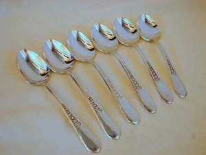 6 Wm. Rogers Priscilla Silver Teaspoons, Excellent Condition, 6-1/8in, 1941 - Picture 1 of 8