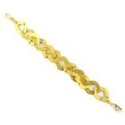 Cubic Zirconia 925 Sterling Silver Chain Gold Plated Bracelet For Women E10