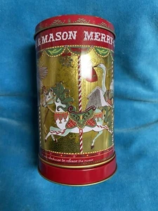FORTNUM & MASON Christmas Mini Musical Merry-Go-Round EMPTY Cookie Music Tin - Picture 1 of 4