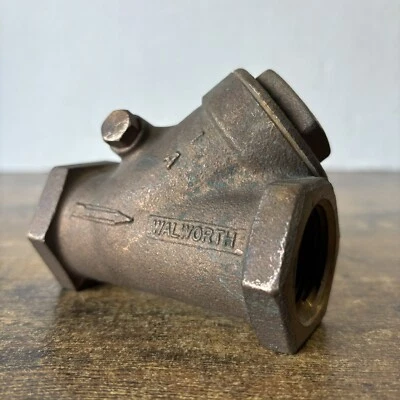 Vintage Walworth 1” Inch Brass Swing Check Y Valve 125 SWP 200 WOG Made In USA - Image 1 of 4