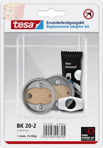 Tesa Power Kit Adapter BK20-2 Selbstklebendes Set, Zamak-Ring Montagekleber - Bild 1 von 9