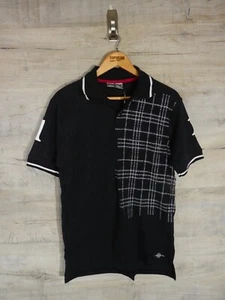Nickleson Black England 90s Brand New Dead stock Vtg Mens Polo Shirt SRA Small - Picture 1 of 6
