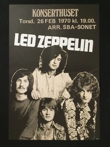 1970 LED ZEPPELIN POSTER FOR SWEDEN’S FAMOUS BLUE CONCERT HALL *Reproduction* - Picture 1 of 6