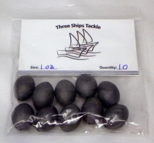 Nice New Lot 20 pcs, 1 ounce Lead Egg Sinkers, Weights, Fishing, Sliders; 2 X 10 - Picture 1 of 6