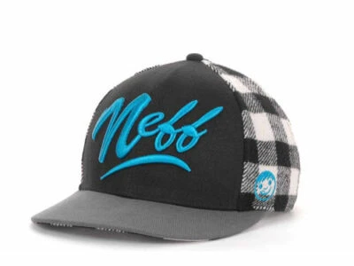 Neff Headwear Brawny Blanco y Negro Mezcla de Lana Cuadros Snapback Gorra Sombrero Foto 1 de 4