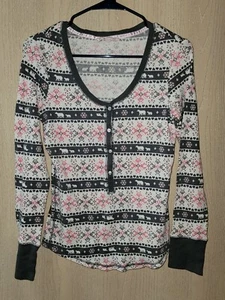 Victoria Secret Long Sleeve Thermal Pajama Top Size Small - Picture 1 of 6