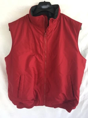 Mens CHAPS Poly Fleece Zip Up Vest | XXL | Red | Excellent - Image 1 of 4